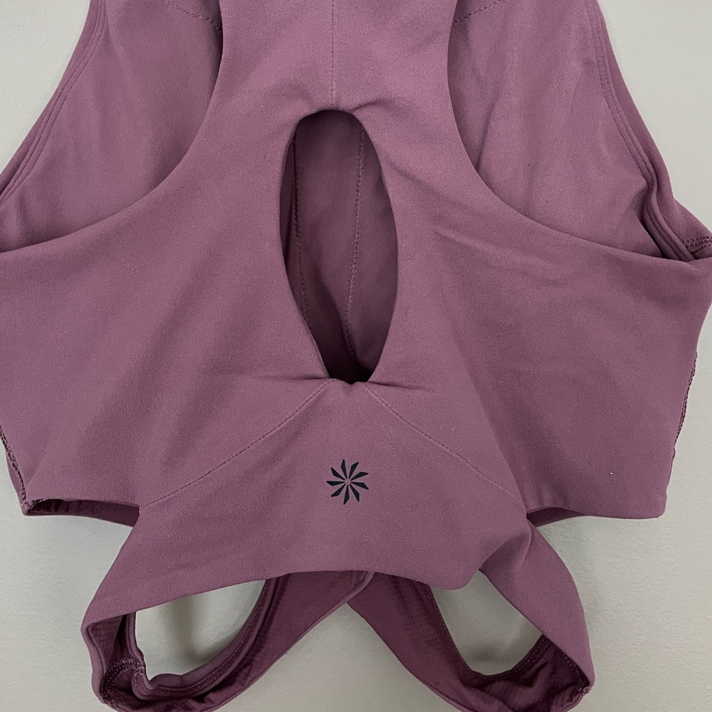 {Athleta} Conscious Cut Out Crop Tank in Tawny Rose - Womens XS - Picture 9 of 12